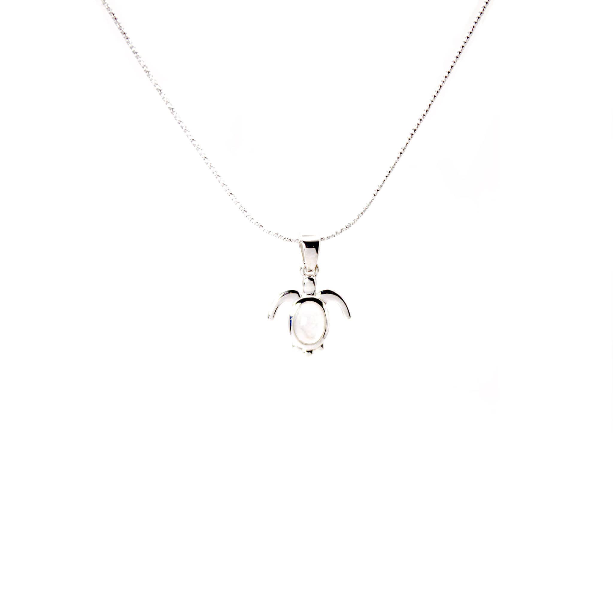 Collar Plata 925 tortuga blanca aqua